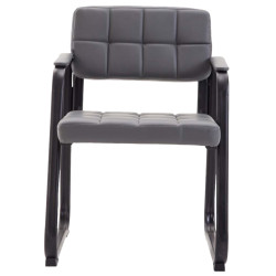 Lot de 2 chaises visiteurs Canada B en cuir artificiel | gris