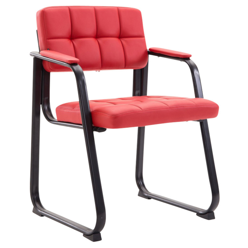 Lot de 2 chaises visiteurs Canada B en cuir artificiel | rouge