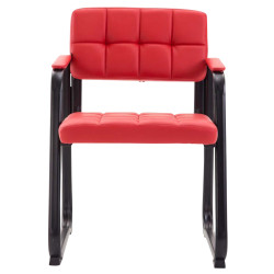 Lot de 2 chaises visiteurs Canada B en cuir artificiel | rouge