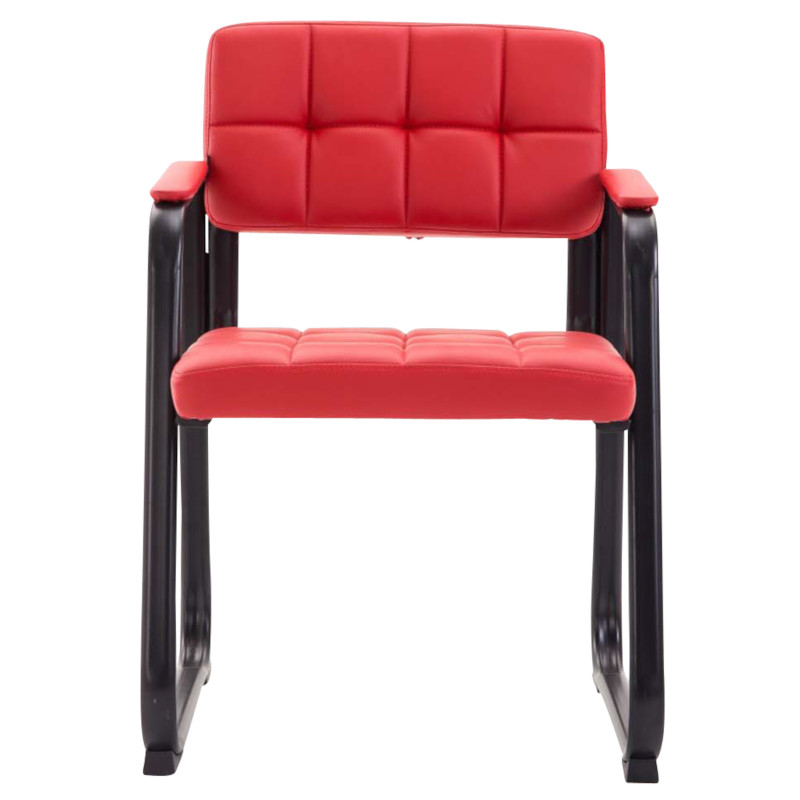 Lot de 2 chaises visiteurs Canada B en cuir artificiel | rouge