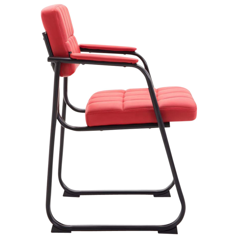 Lot de 2 chaises visiteurs Canada B en cuir artificiel | rouge