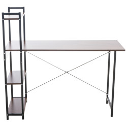 Escritorio Poe De Madera Con Estantería Nogal