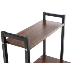 Escritorio Poe De Madera Con Estantería Nogal