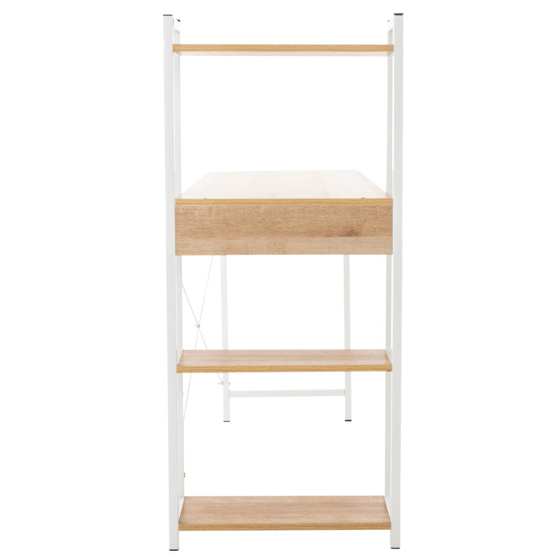 Escritorio Poe De Madera Con Estantería Natural