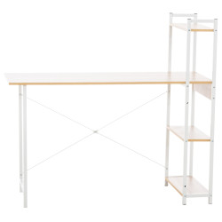 Escritorio Poe De Madera Con Estantería Natural