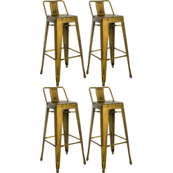 Ensemble de 4 tabourets de bar Mason or