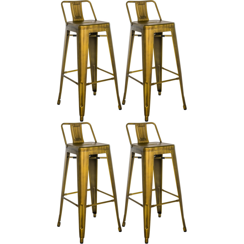 Ensemble de 4 tabourets de bar Mason or