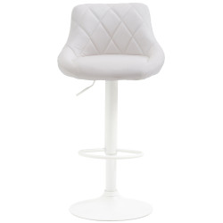 Tabouret de bar Lazio en cuir artificiel blanc