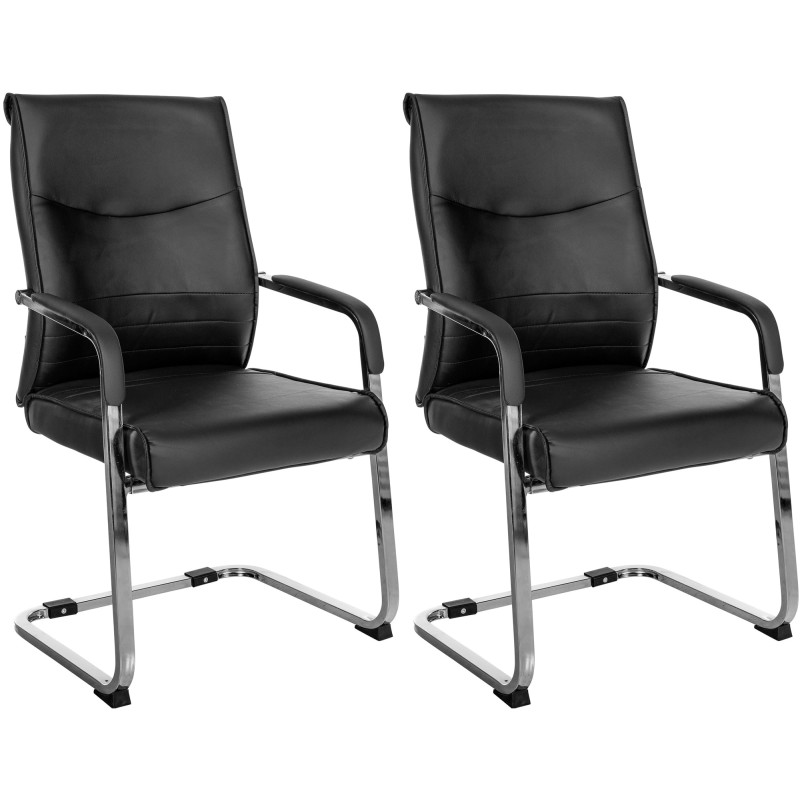 Ensemble de 2 chaises visiteurs Hobart | noir
