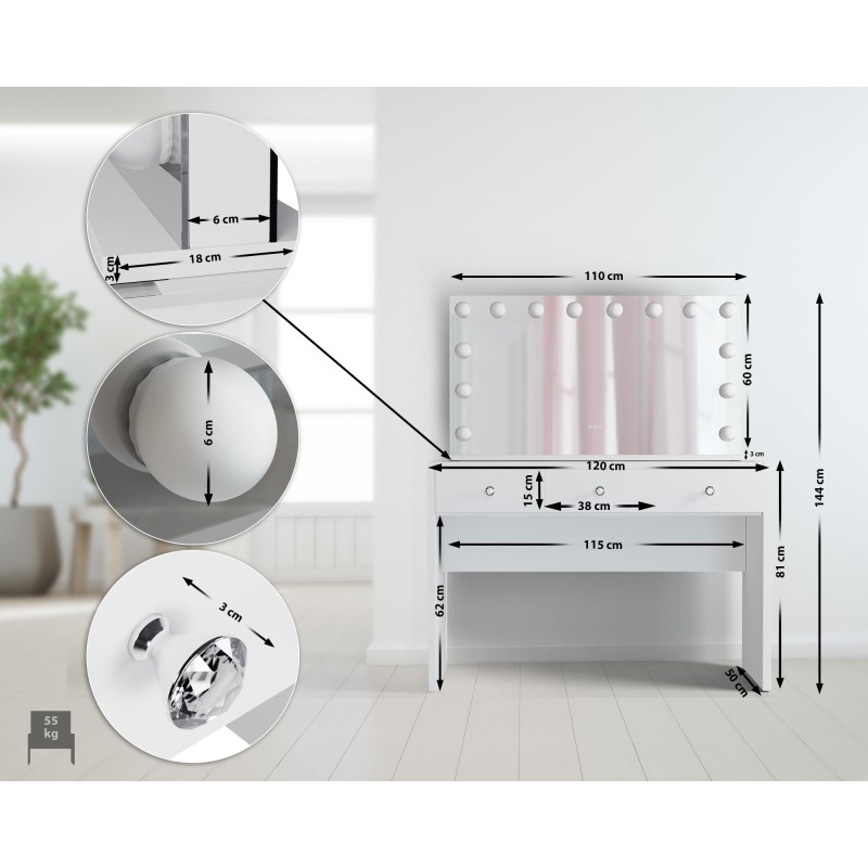 Coiffeuse blanche Nettie