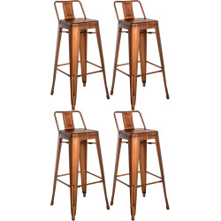 Ensemble de 4 tabourets de bar Mason cuivre