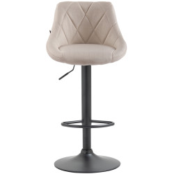 Tabouret de bar Lazio tissu noir crème