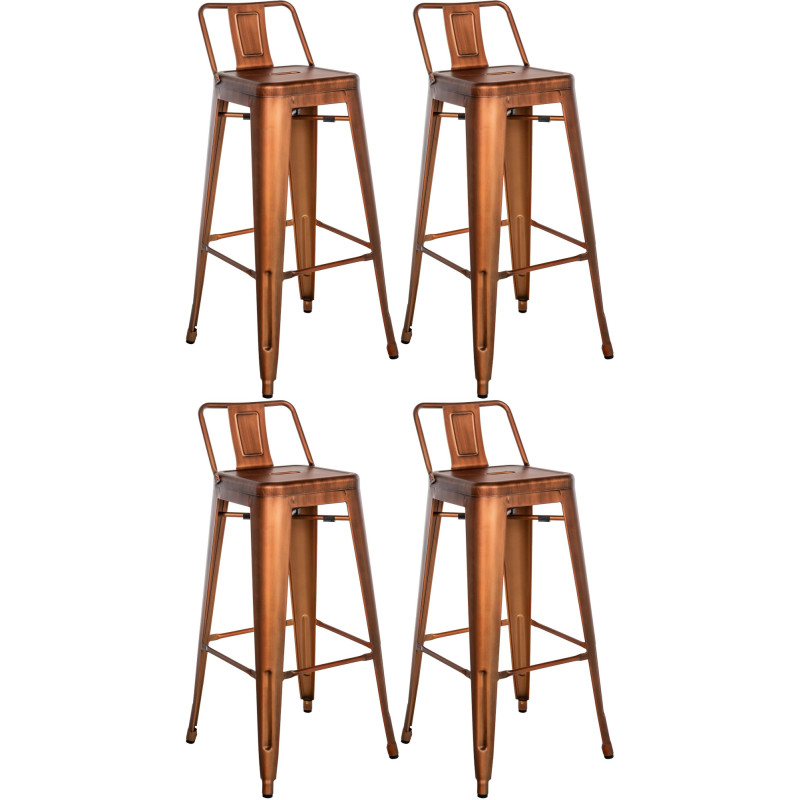 Ensemble de 4 tabourets de bar Mason cuivre