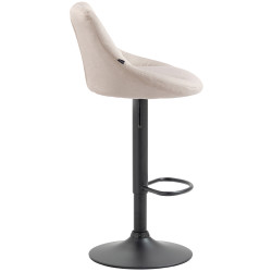 Tabouret de bar Lazio tissu noir crème