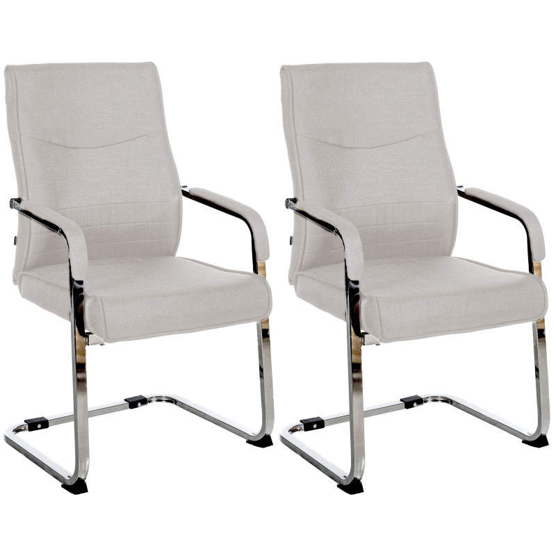 Lot de 2 chaises visiteurs en tissu Hobart | gris