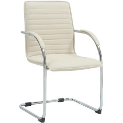 Chaise visiteur Tira en cuir artificiel | crème