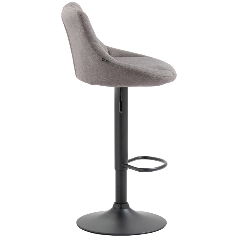 Tabouret de bar Lazio tissu noir gris