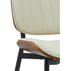 Chaise visiteur Tiffin en cuir artificiel | noix/crème