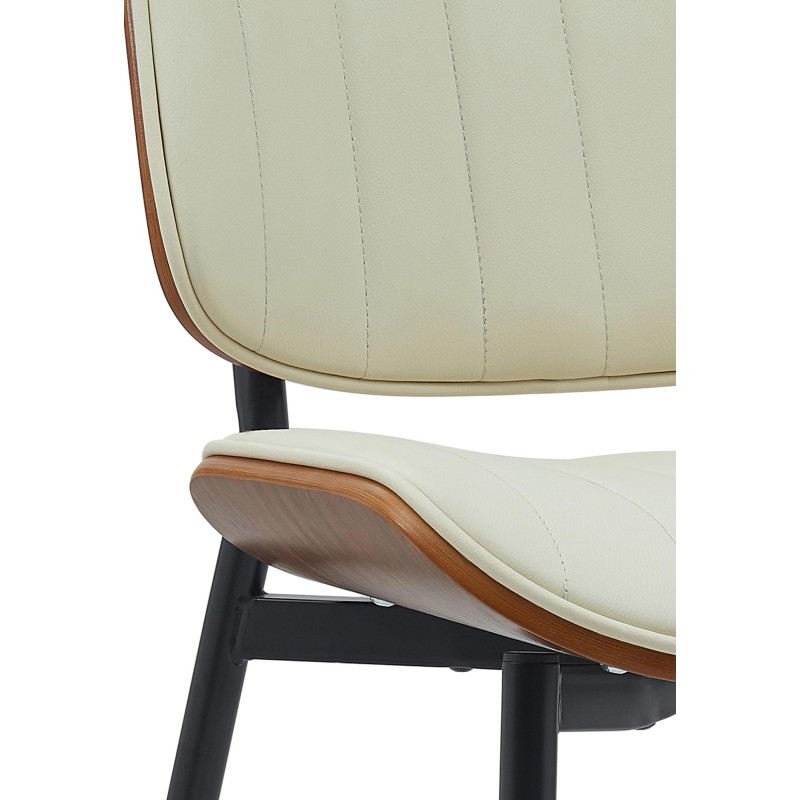 Chaise visiteur Tiffin en cuir artificiel | noix/crème