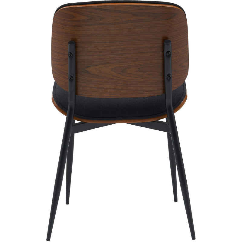 Chaise visiteur en tissu Tiffin | noyer/noir