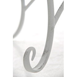 Tavolino Giardino in Ferro Sheela bianco antico