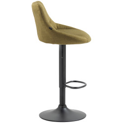 Tabouret de bar Lazio tissu noir vert
