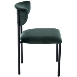 Chaise visiteur en velours Gambell | vert foncé