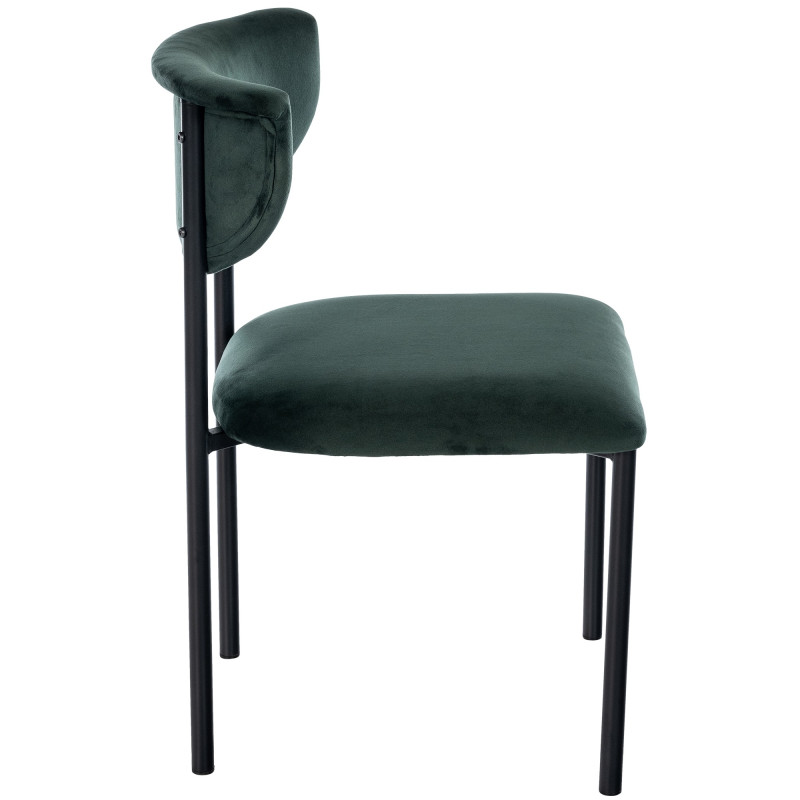 Chaise visiteur en velours Gambell | vert foncé