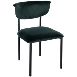 Chaise visiteur en velours Gambell | vert foncé