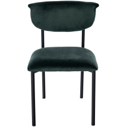 Chaise visiteur en velours Gambell | vert foncé