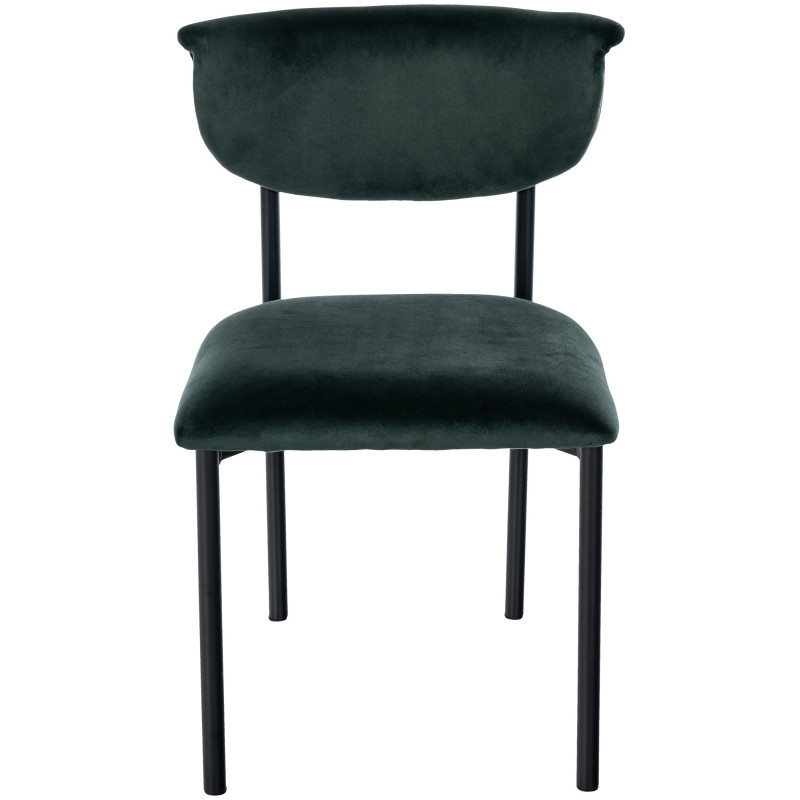 Chaise visiteur en velours Gambell | vert foncé