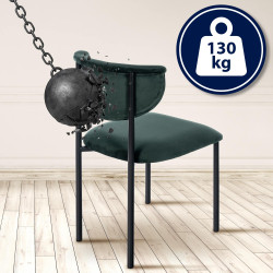 Chaise visiteur en velours Gambell | vert foncé