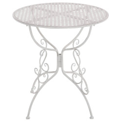 Mesa jardin Amanda Ø 70 cm Blanco antiguo