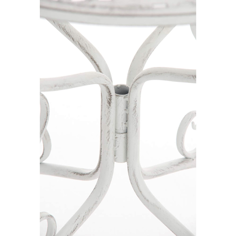 Mesa jardin Amanda Ø 70 cm Blanco antiguo