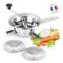 MOULINEX A40106 Moulin a légumes 19 cm, 2 grilles inox, Pied rabattables, Soupe, Purée, Coulis, Fabriqué en France, Inox