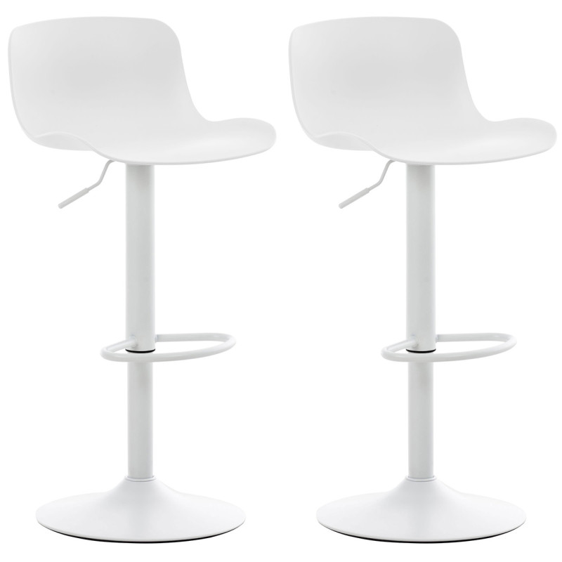 Lot de 2 tabourets de bar Almada blanc
