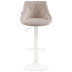 Tabouret de bar Lazio tissu blanc crème