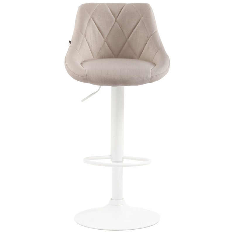 Tabouret de bar Lazio tissu blanc crème