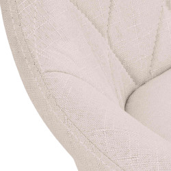 Tabouret de bar Lazio tissu blanc crème