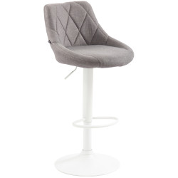 Tabouret de bar Lazio tissu blanc gris