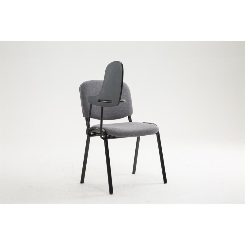 Sedia Ken in tessuto con tavolino ribaltabile grigio