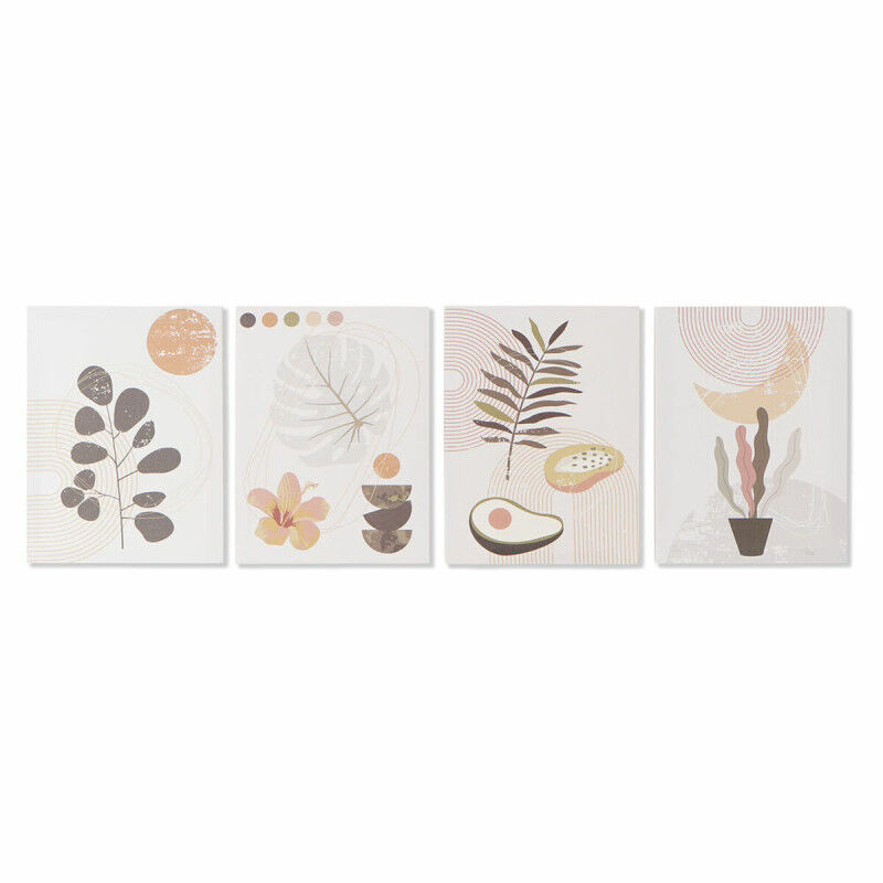 Cadre DKD Home Decor S3018141 Fleurs (30 x 1,8 x 40 cm) (4 Unités)