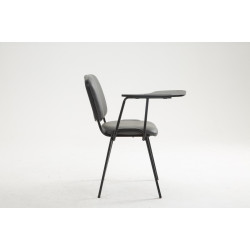 Chaise Ken avec table pliante, similicuir gris