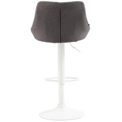Tabouret de bar Lazio tissu blanc gris