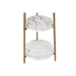 Lampadaire DKD Home Decor Doré Métal Polyester Blanc 50 W Bois MDF (41 x 41 x 156 cm)