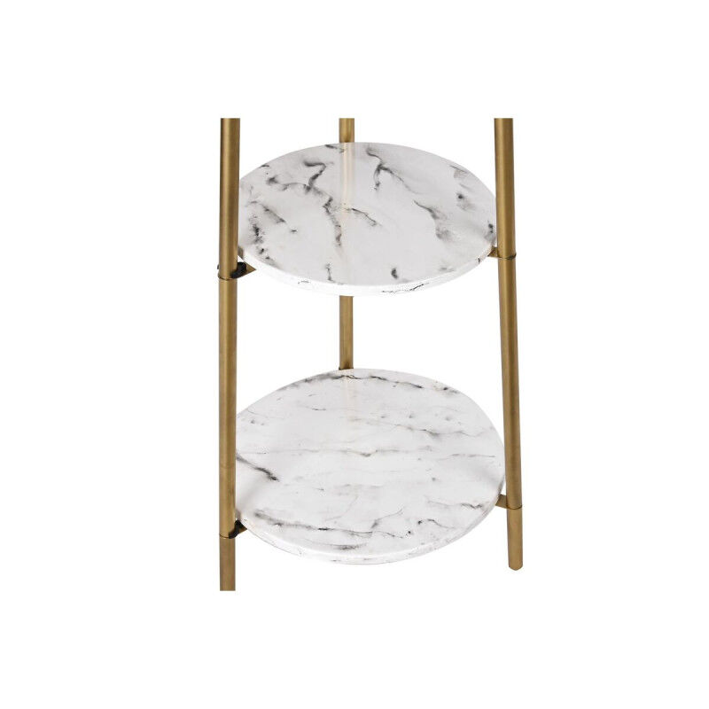 Lampadaire DKD Home Decor Doré Métal Polyester Blanc 50 W Bois MDF (41 x 41 x 156 cm)