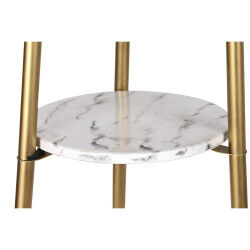Lampadaire DKD Home Decor Doré Métal Polyester Blanc 50 W Bois MDF (41 x 41 x 156 cm)