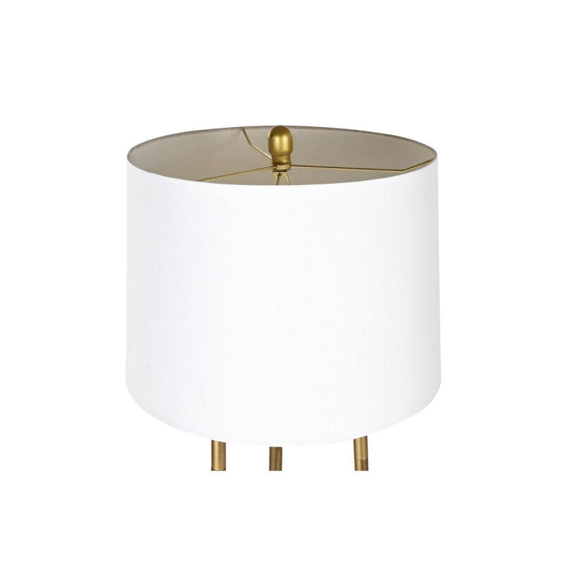 Lampadaire DKD Home Decor Doré Métal Polyester Blanc 50 W Bois MDF (41 x 41 x 156 cm)