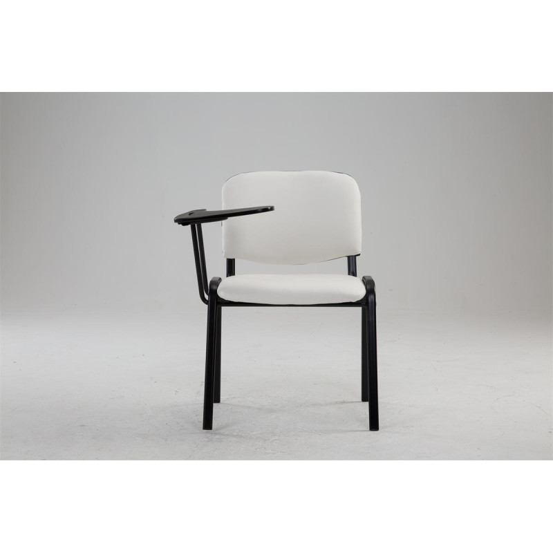 Sedia Ken in similpelle con tavolino ribaltabile bianco