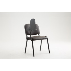 Chaise Ken avec table pliante, similicuir, marron